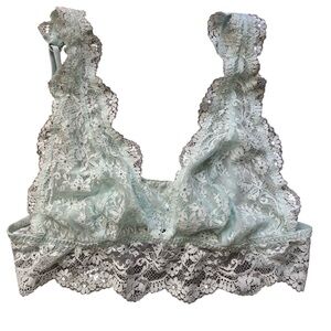 Victoria's Secret Dream Angels Floral Lace Triangle Bralette Aqua Medium